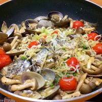 フライパンで真鯵のアクアパッツァ