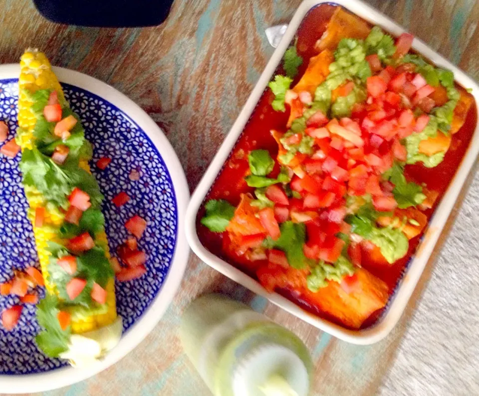 Vegetarian enchiladas w/avacado cream|Ana Kaliaさん