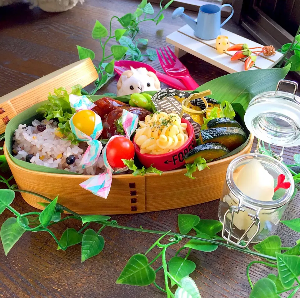 Snapdishの料理写真:ハンバーグのお弁当！空っぽにな〜れ♡|マトンさんの飼い主さん