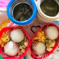 Snapdishの料理写真:今日の#女子中学生弁当 は春雨と鶏だんごスープ|Hiroko Kさん