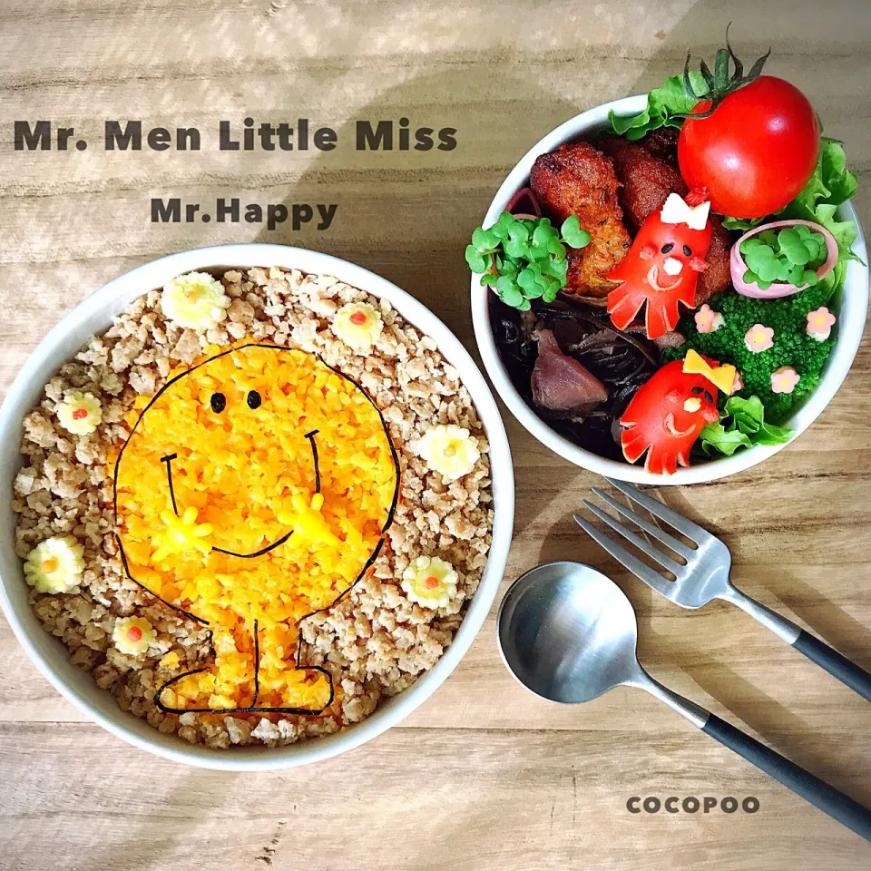 Mr. Men Little Miss♡そぼろ弁|ここぷぅ  @cocopoo2004.2012さん