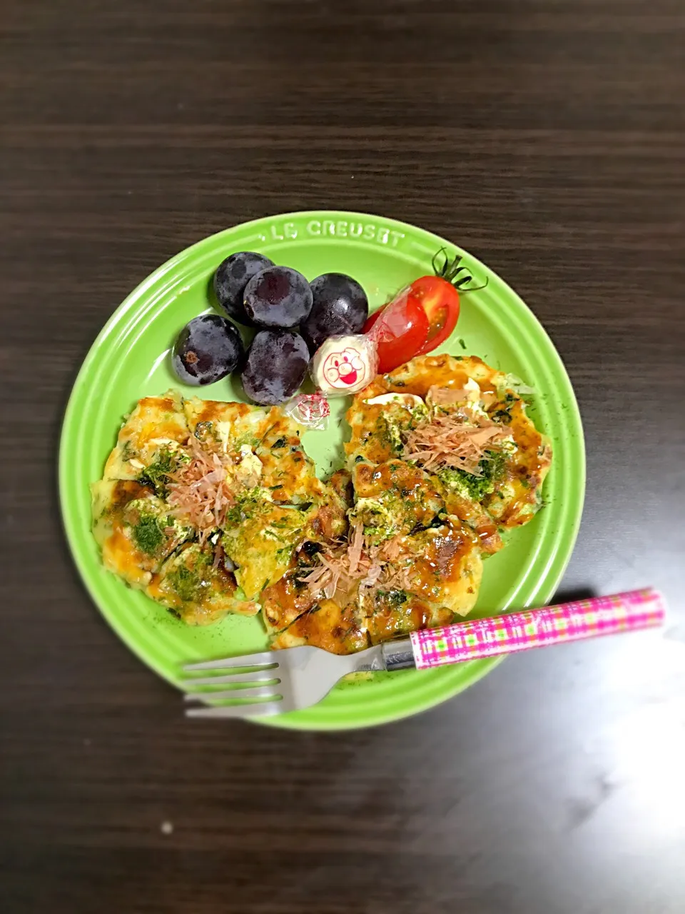 Snapdishの料理写真:9/13❁息子離乳食 夜ごはん⭐︎
お好み焼き
(キャベツ・ほうれん草・コーン・しらす・チーズ)
プチトマト🍅
キャンディチーズ🍬
巨峰🍇
追加・ストロベリーヨーグルト🍓|つんさん