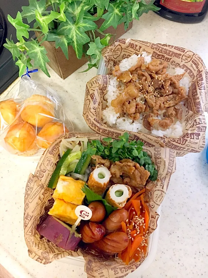 高校男子弁当
✳︎豚焼肉
✳︎卵焼き
✳︎ふかし芋
✳︎もやしのナムル
✳︎ウインナー
✳︎竹輪胡瓜
✳︎人参しりしり|emisanさん