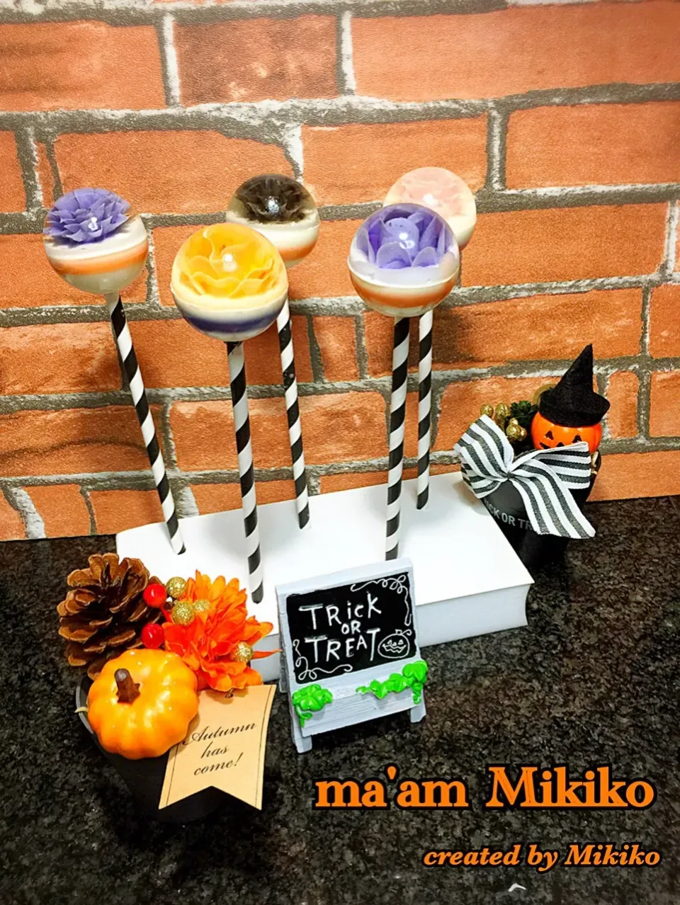 Halloween Flower jelly pops🎃#ハロウィン#ケーキ#ゼリー#フラワーゼリー#可愛い#美味しい|マダァムMikikoさん