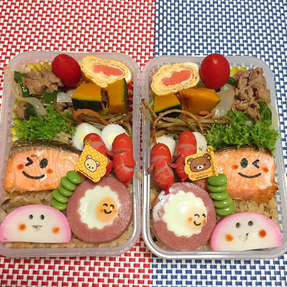 Snapdishの料理写真:2017年9月15日 帰省ムスメ＆オレ弁当♪|クッキングおやぢさん