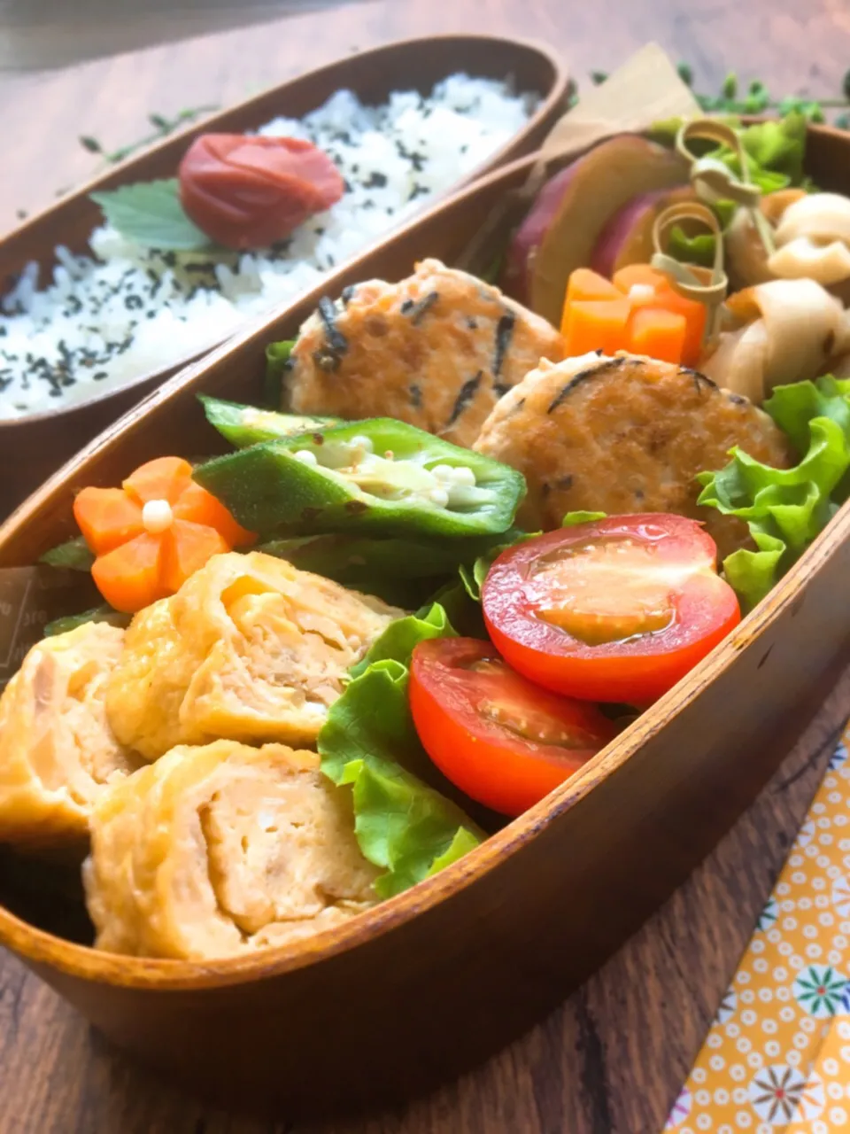 Snapdishの料理写真:✴︎旦那さんの豆腐ハンバーグ弁当|津久井 美知子(chiko)さん