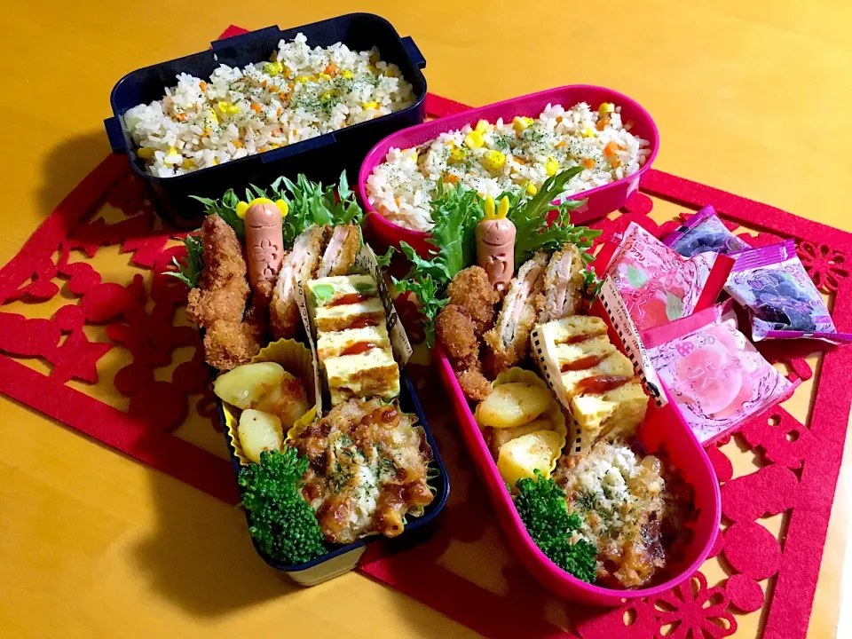 Snapdishの料理写真:娘用❃中学部活＆学童弁当|tokkoさん