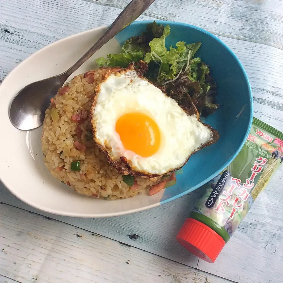 グリーンカレーペーストで #グリーンカレー 炒飯の朝ごはん💕|夢ーテルさん