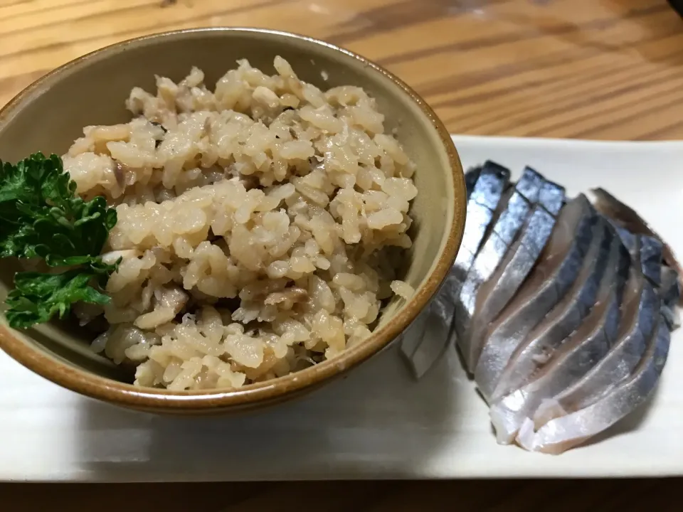 秋刀魚ご飯と真鯖の刺身🐟|buhizouさん