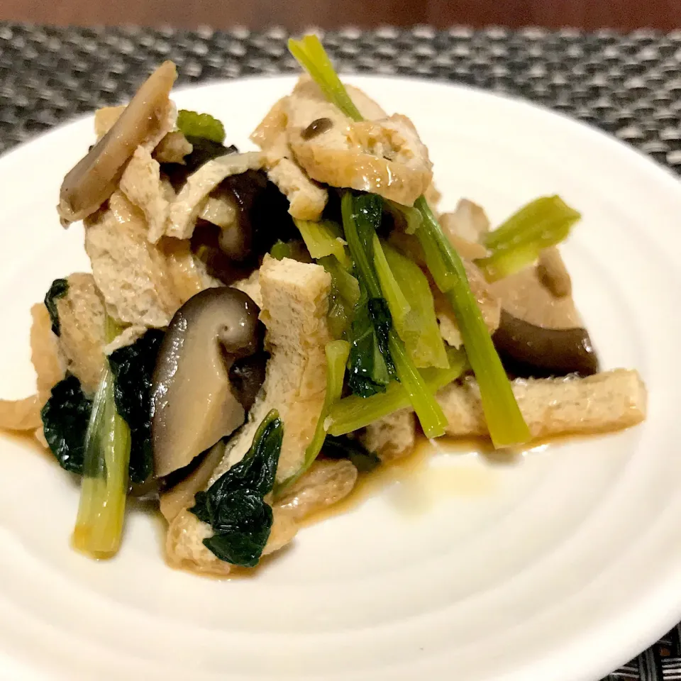 油揚げと椎茸の煮浸し
#晩ごはん #単身赴任飯|Koichi GOGOさん