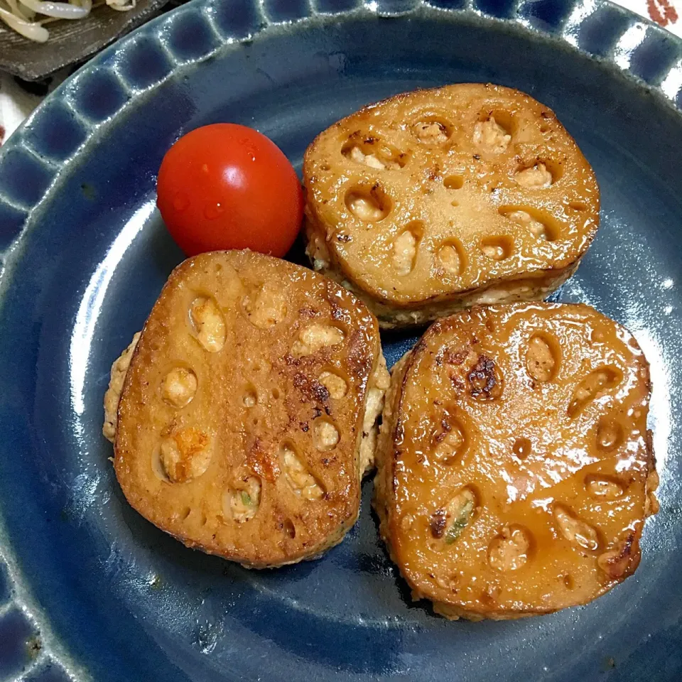 レンコンつくね照り焼き|あさかさん