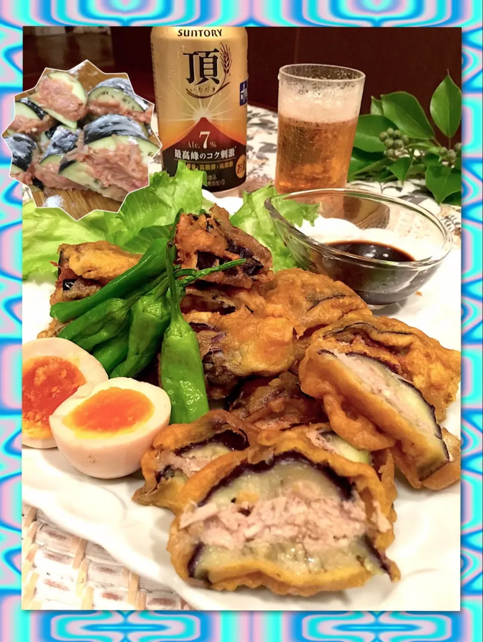 Snapdishの料理写真:夏よサヨウナラ👋😁✨Part３    『ナスの🍆ミンチはさみ揚げ、カレー衣だよ〜』|paaruさん