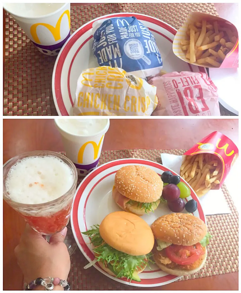 McDonald lunch🎵extra vegetables hamburger🍔お野菜追加でﾍﾞｼﾞｰﾏｯｸ♪|🌈Ami🍻さん