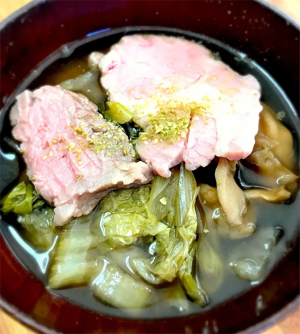 低温調理した肉の舞茸白菜スープ|長谷川裕子さん