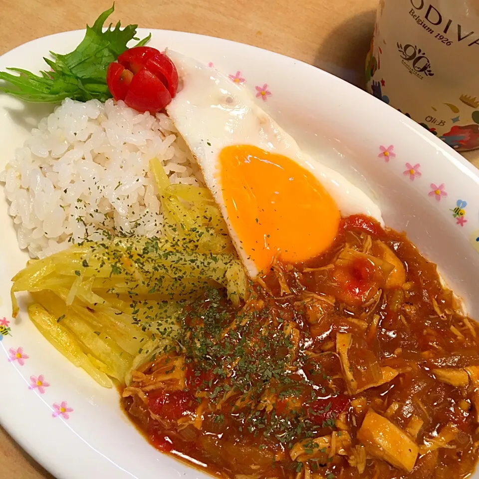 サラダチキンとトマトのカレー🍅|matumotommさん