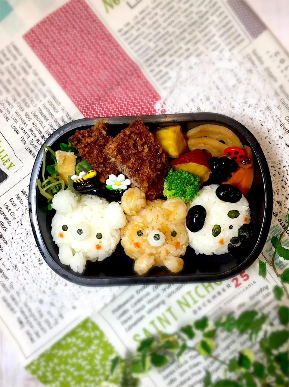 Snapdishの料理写真:動物おにぎりお弁当☆|makoryuneさん