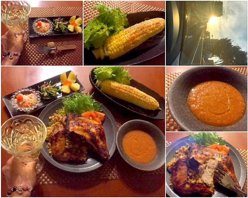 Snapdishの料理写真:Today's Dinner🍴ﾀﾊﾟｽ･ﾒｷｼｶﾝ焼きﾄｳﾓﾛｺｼ･ｶﾞｽﾊﾟﾁｮ･ﾀﾝﾄﾞﾘｰﾁｷﾝﾒｷｼｶﾝﾋﾟﾗﾌ|🌈Ami🍻さん