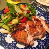 Snapdishの料理写真:鶏肉のグリル、シャキシャキアジアンサラダ添え|GourmandsCuisineさん