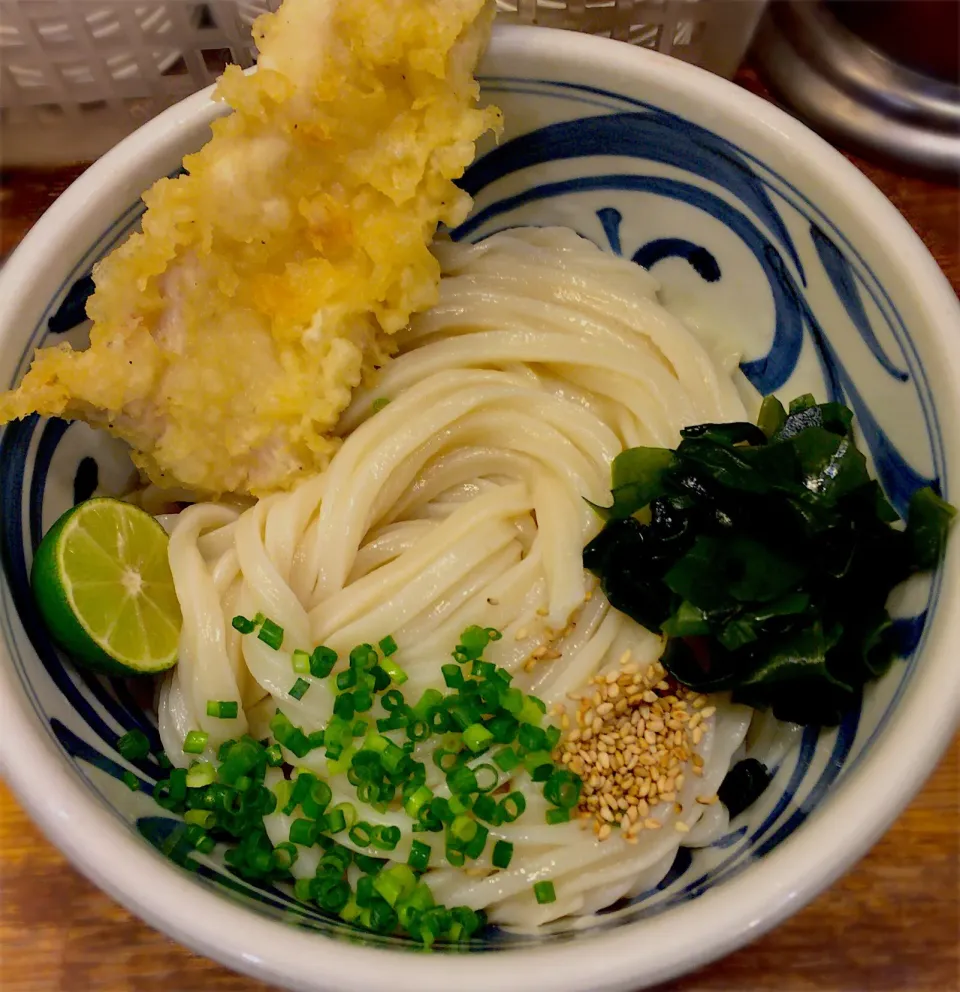 ささみ天入り酢橘醤油うどん大@こくわがた(本郷三丁目)|yoooochanさん