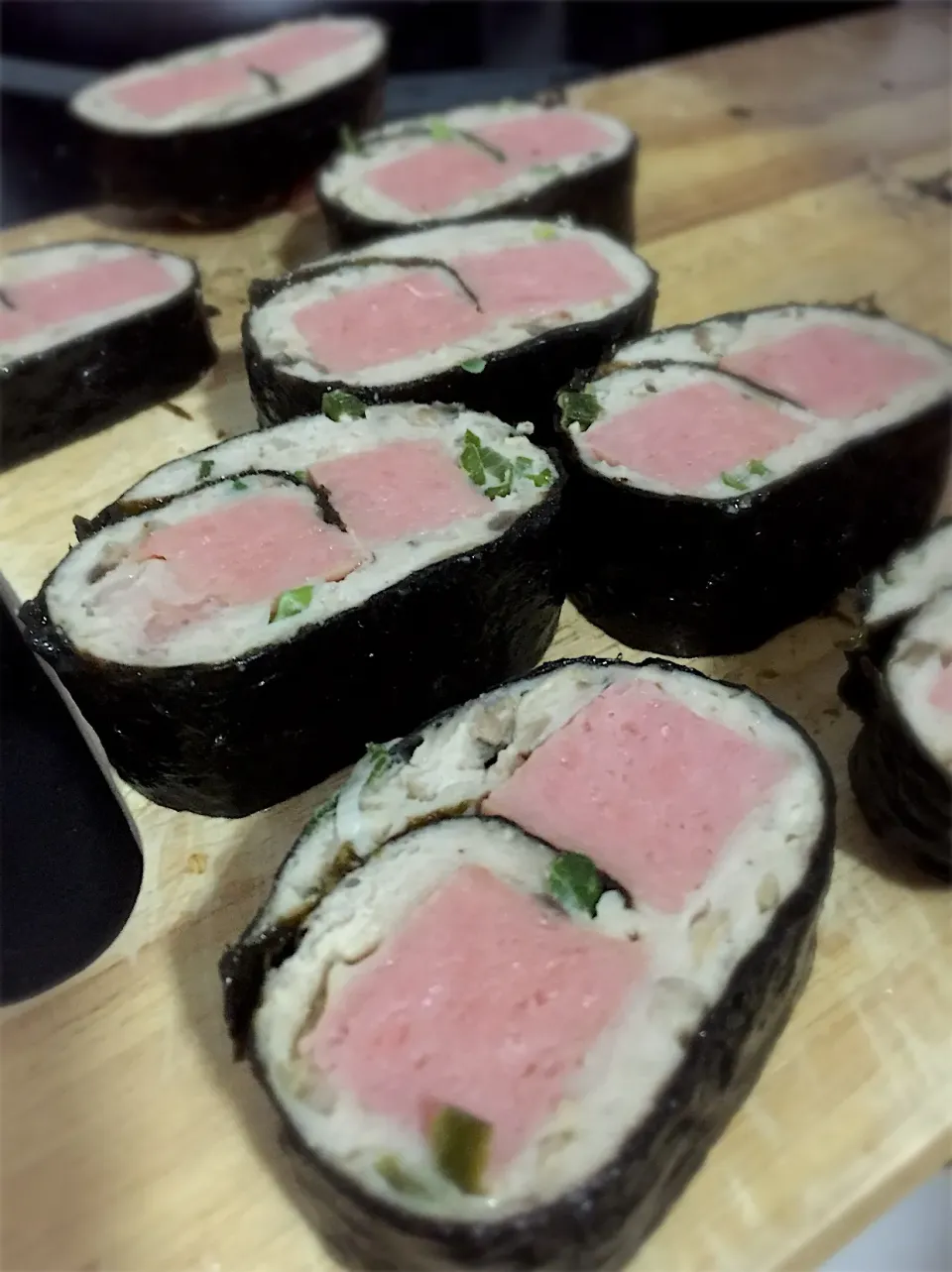 Nori rolled chicken and ham.|woodfiredさん