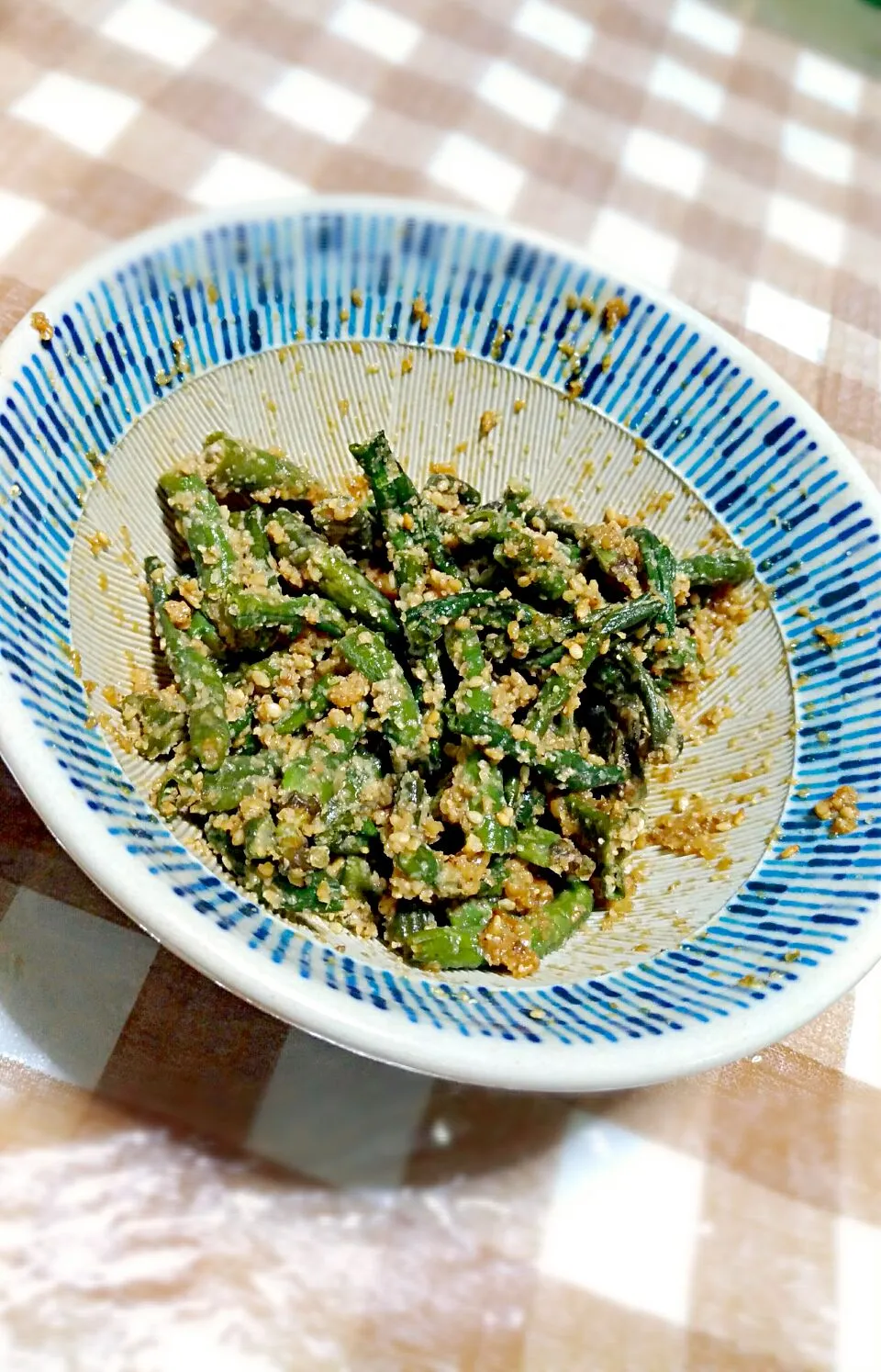 インゲン豆的な豆の胡麻合え|時雨さん