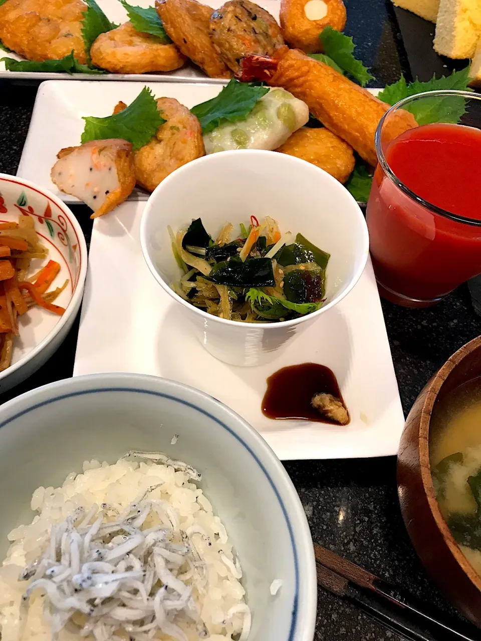 頂き物のさつま揚げで
朝ごはん|シュトママさん