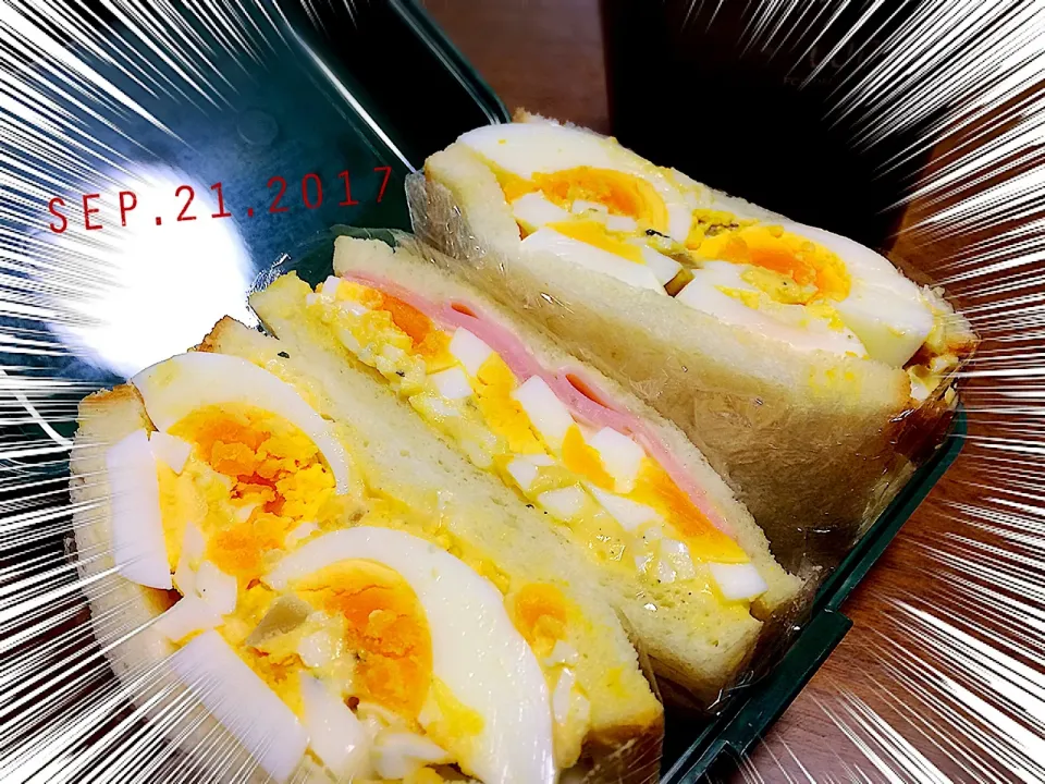 タマゴいっぱいサンド🥚&カップスープ🍱٩(*˘ ³˘)۶❤|BOSS.あーちゃんさん