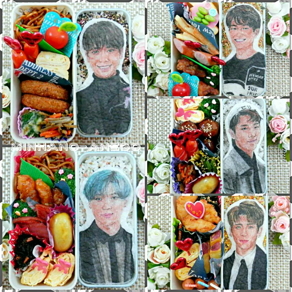 『SHINee』弁当 集合写真
 #オブラートアート
 #似顔絵弁当|みんなのあねごさん