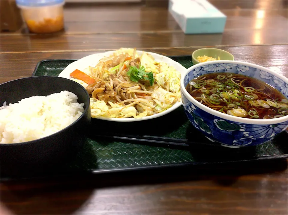 野菜炒め&蕎麦定食|まさま〜ささん