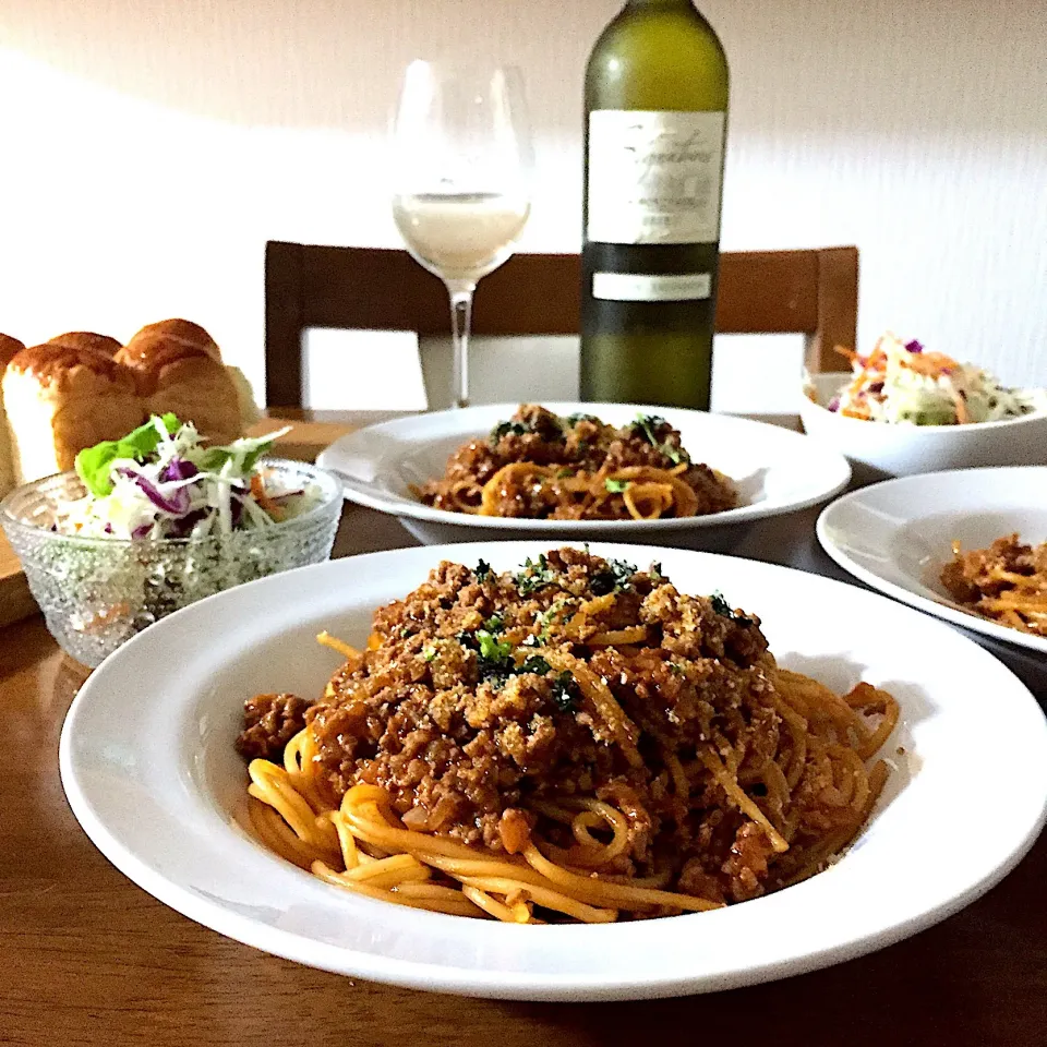 ミートソーススパゲッティ#おうちごはん #夕飯 #手料理|ゆかりさん