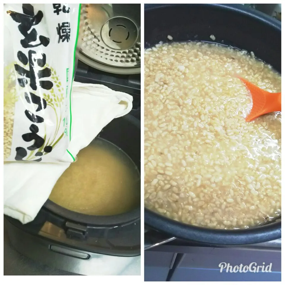 炊飯器で米麹だけの甘酒💕今日は玄米麹で❤|key♪さん