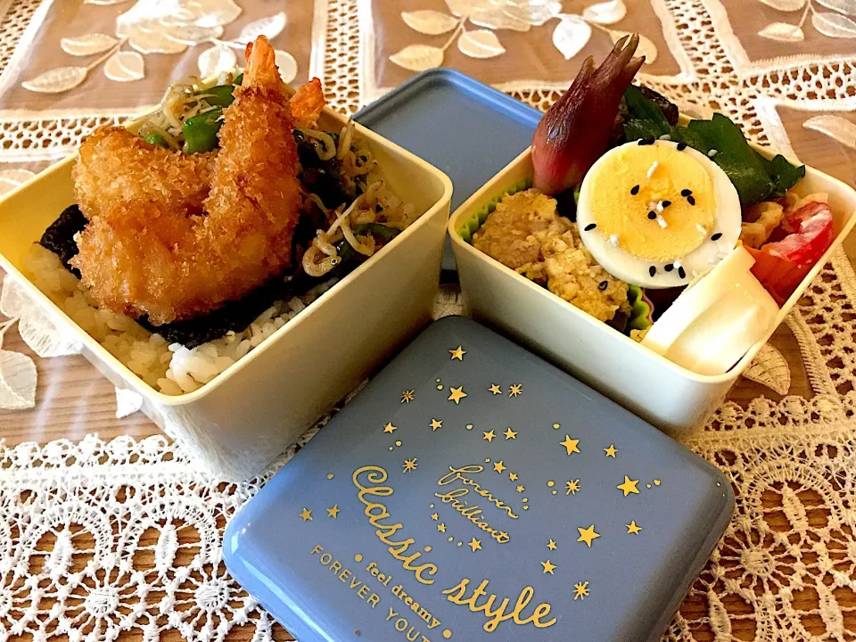 海老フライ🍤弁当|もなかさん