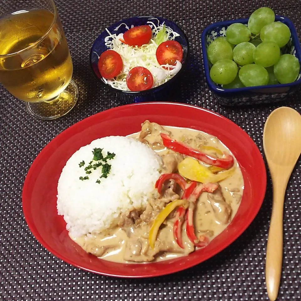 ポルチーニクリームソース＆ライス♡|シュワシュワキッチンさん