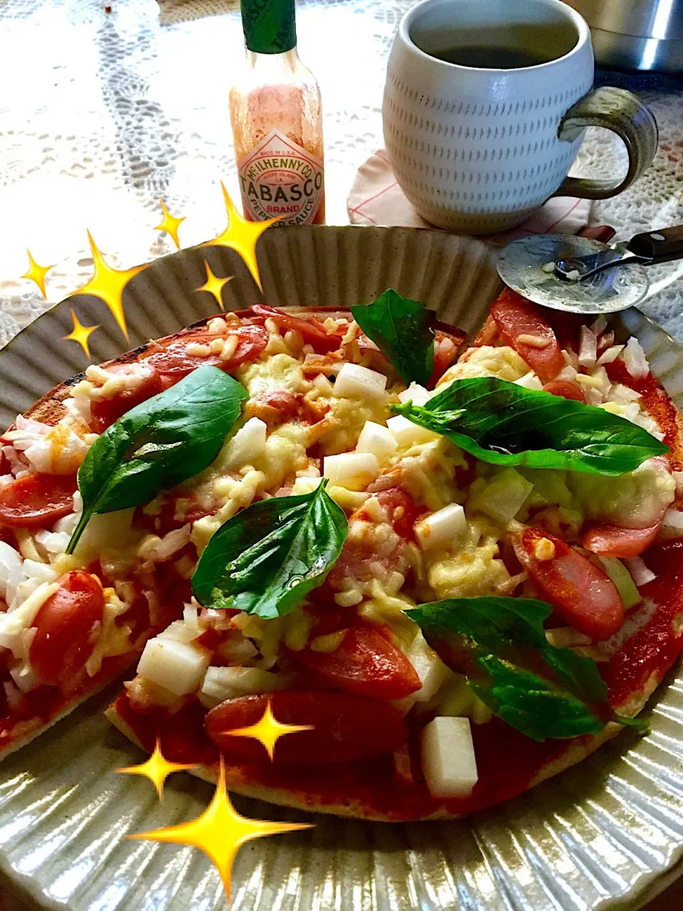 🏡ピザでランチ🍕細かく切ったお餅ものせてみました|keikoさん