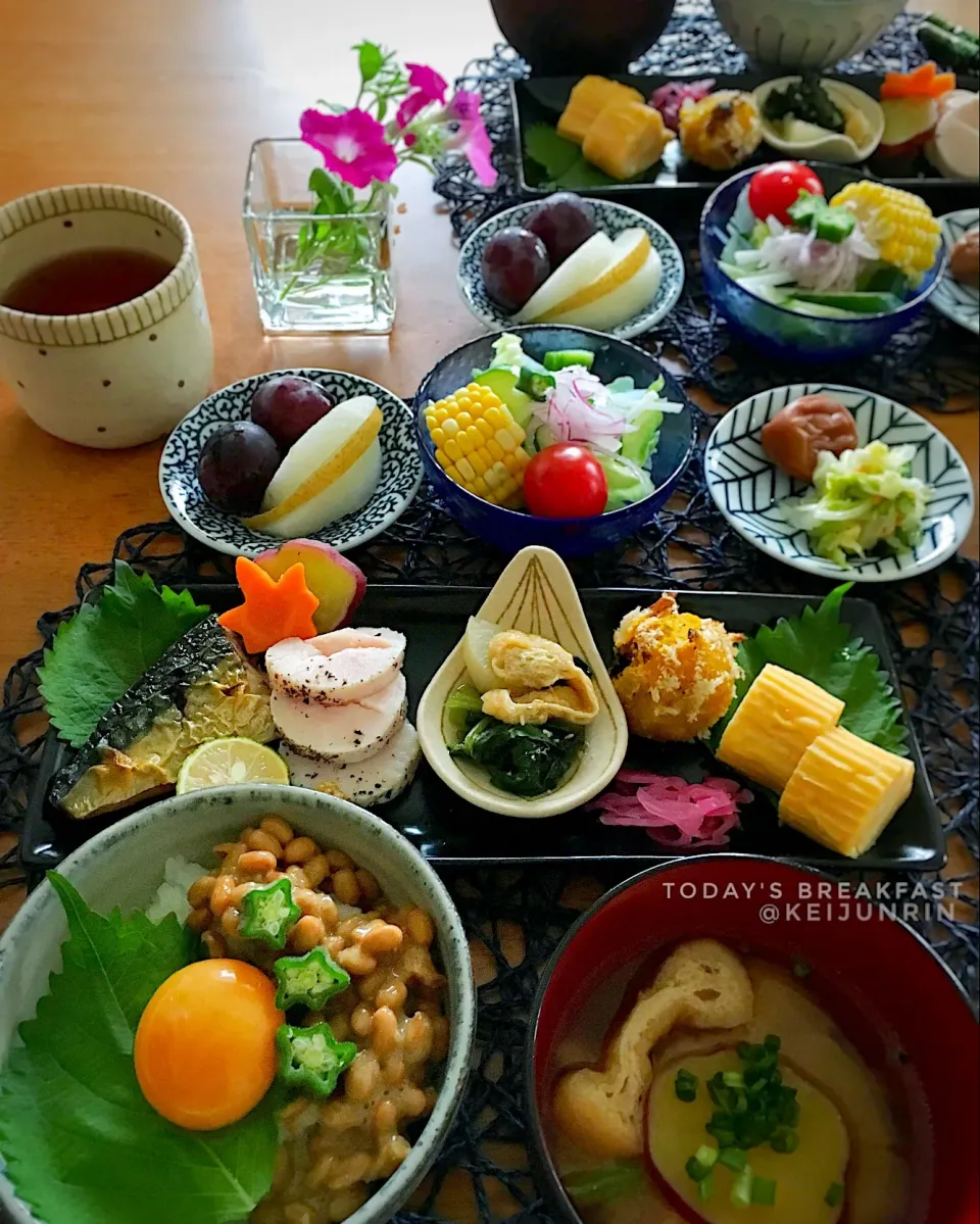 Snapdishの料理写真:残り物と常備菜の朝ごはん|@keijunrinさん