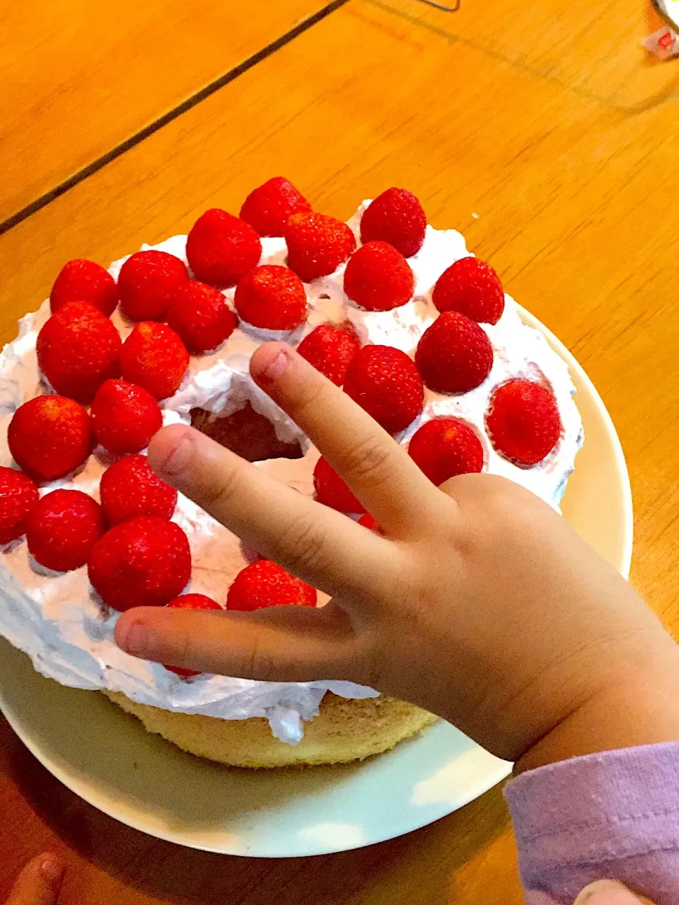 Snapdishの料理写真:３歳お誕生日ケーキ🎂|mofuさん