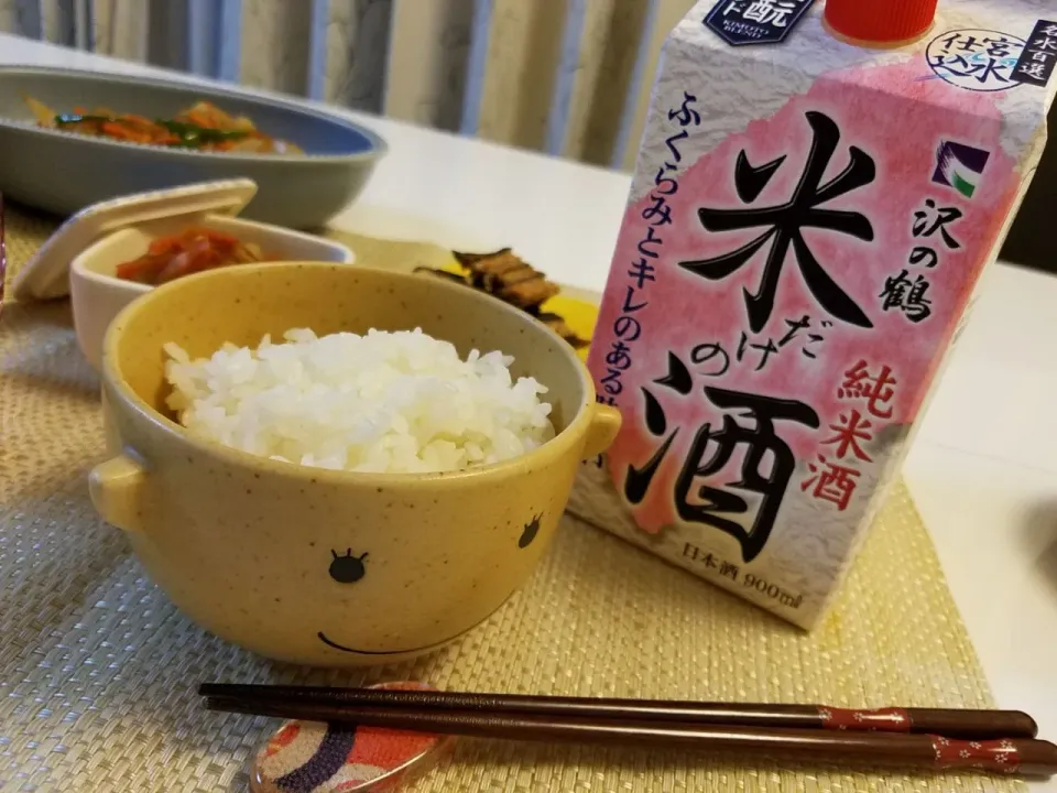 炊飯時に酒|めだぬきさん