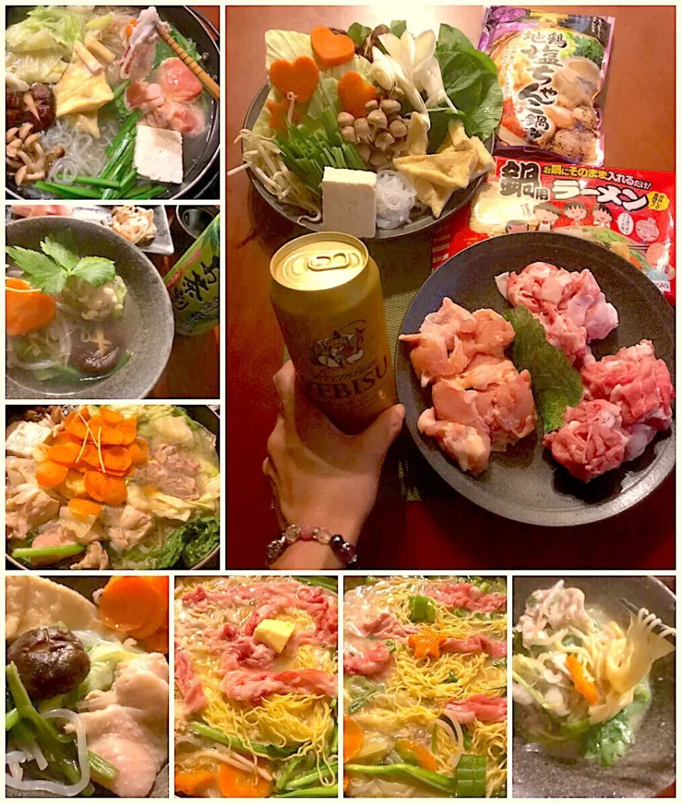 Chickenball,Shabu‐shabu&vagetable pot🍲しゃぶしゃぶ,地鶏ちゃんこ鍋|🌈Ami🍻さん