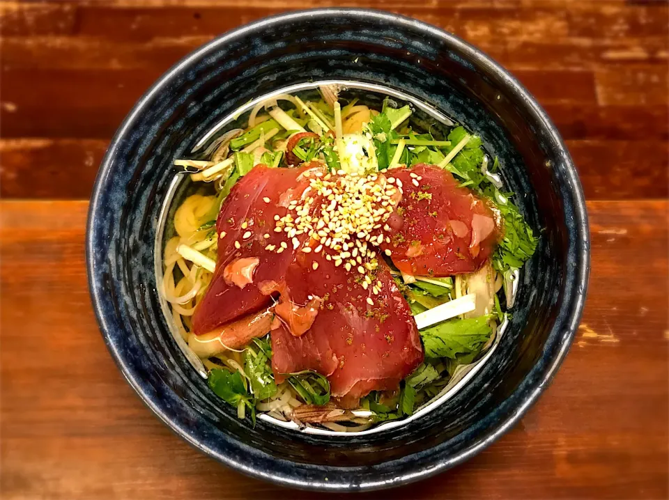 戻り鰹の酒盗漬そうめん1|半田手延べそうめんの店 阿波や壱兆さん