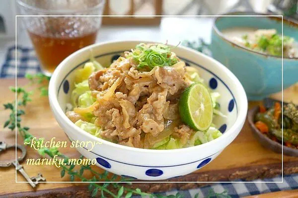 Snapdishの料理写真:野菜も一緒に採れる★オイマヨの柔らか豚丼♪|桃咲マルクさん