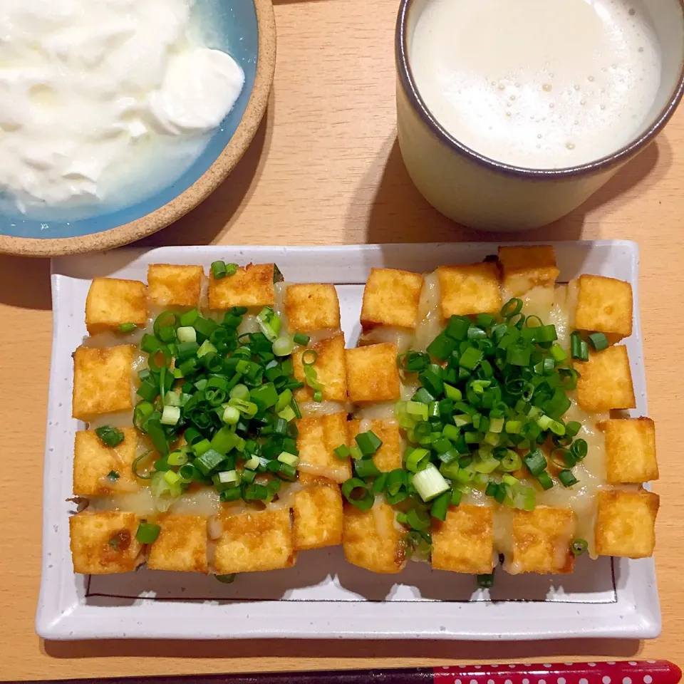 #朝ごはん #ねぎ味噌厚揚げチーズ #美味しいかも！|yukoさん