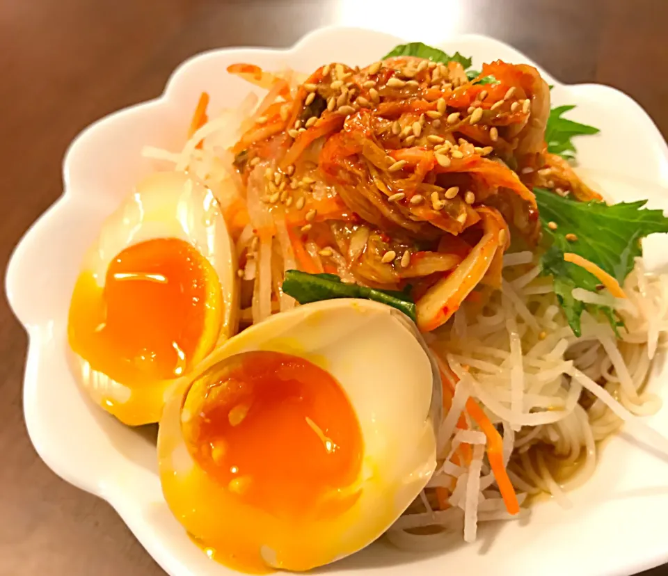 Snapdishの料理写真:キムチサラダ素麺 from セブンレシピ🥗✨|Chirico❤️さん