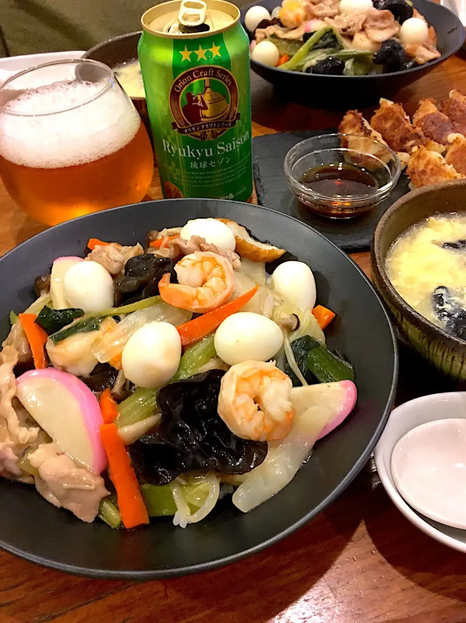 鍋の残りもん野菜で中華丼🍻✨|なかじー。さん