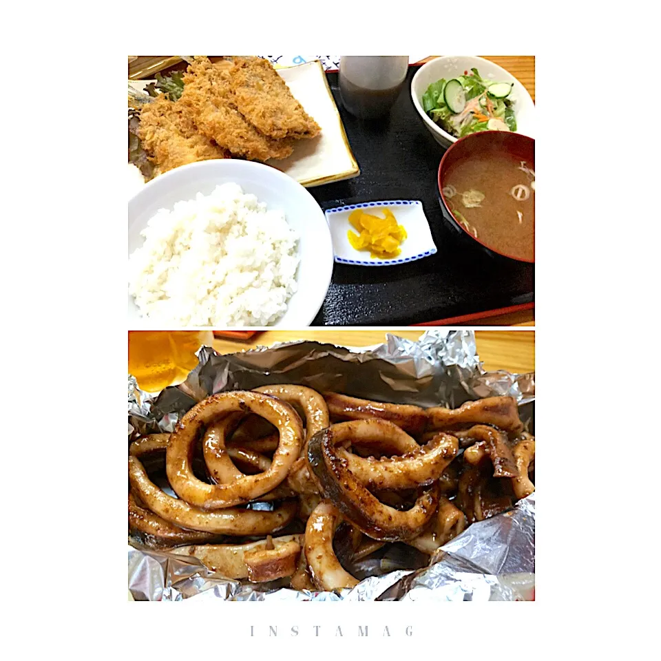 北海道いわしのフライ定食＆イカわたホイル焼き★|RIEママさん