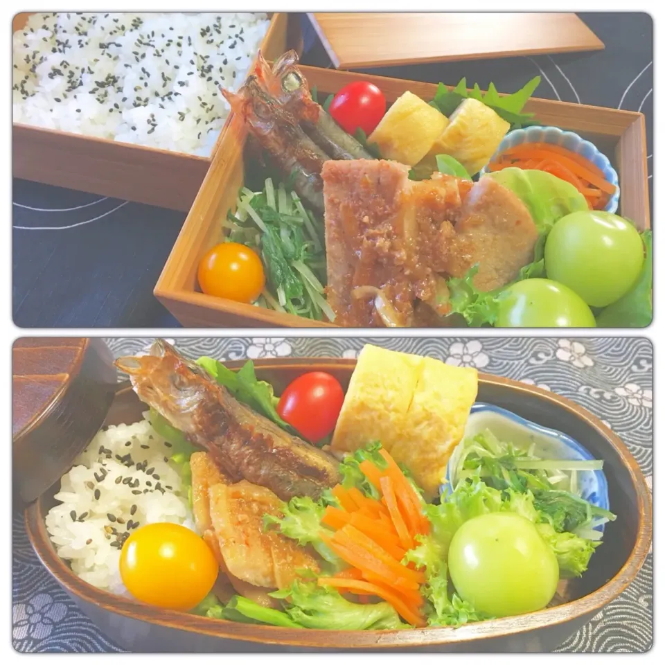 20170925 mon・王子お弁当◡̈⋆（上段）・myお弁当◡̈⋆（下段）|《 Rie 》pochiko3xxxさん