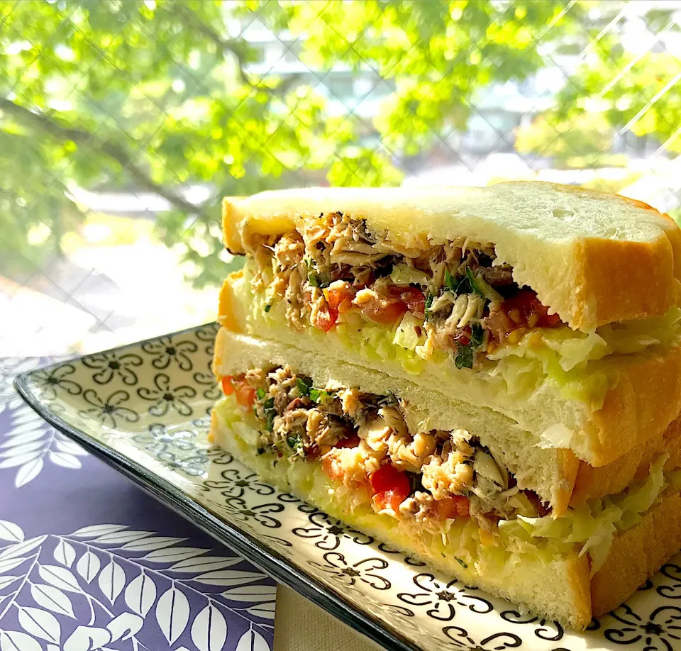 昼ごはん  サヴァトマコールスローサンド🐟🍅|砂雪さん