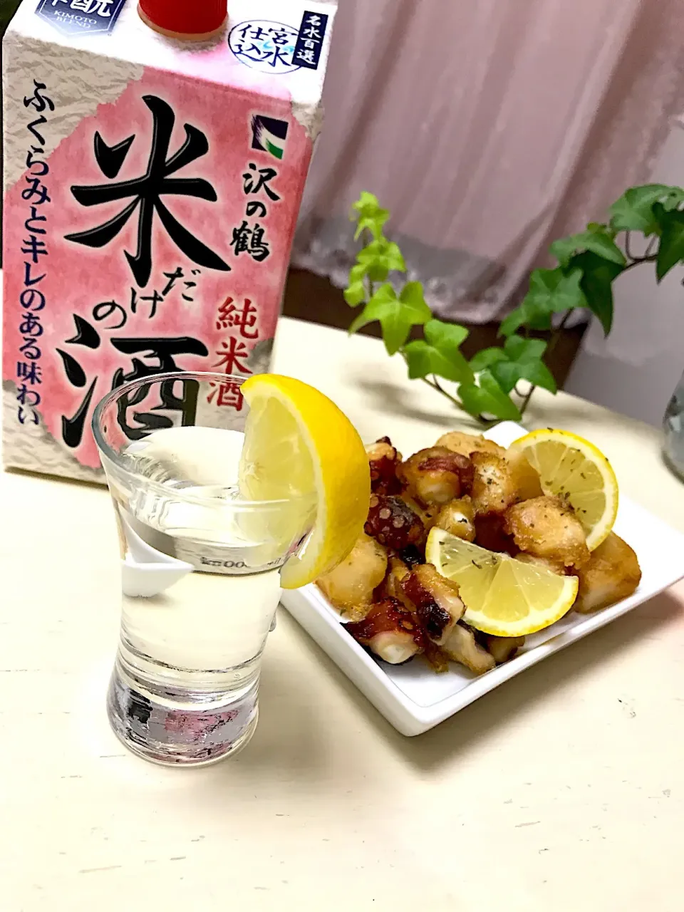 たこと長芋の唐揚げと米だけのお酒|lalapoさん