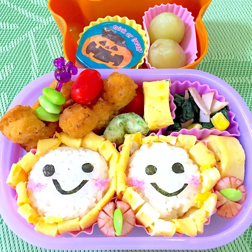 Snapdishの料理写真:お花ちゃん弁当 #お花おにぎり|Ikuさん