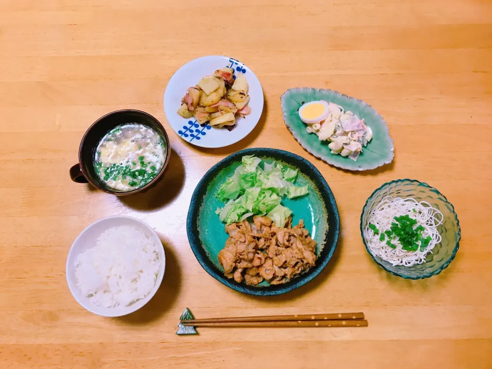 夕ごはん
豚肉のゆずみそダレ
ジャーマンポテト|ちゃみこさん