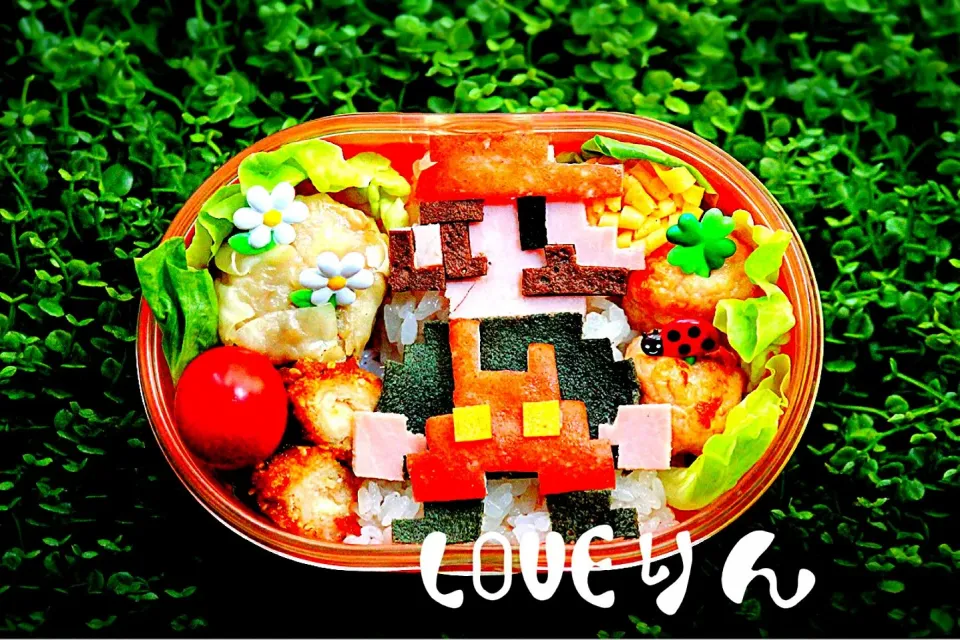 ドットマリオのお弁当|LOVEりんさん